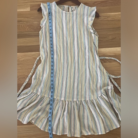 Marine Layer Womans size XS Laney Mini Dress Beachy Stripe Beige Linen Blend - Picture 12 of 12